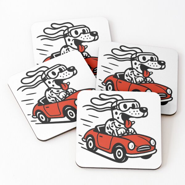 Item preview, Cute Cartoon Dog Driving Red Car – Funny Dog Lover  designed and sold by Zenzy Customs.