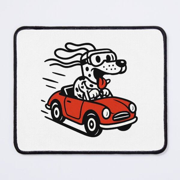Item preview, Cute Cartoon Dog Driving Red Car – Funny Dog Lover  designed and sold by Zenzy Customs.