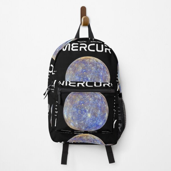Item preview, Mercury Solar System Nasa Picture and Stats Card Astronomy Space Science Teacher White Text designed and sold by MathWare MathClips.