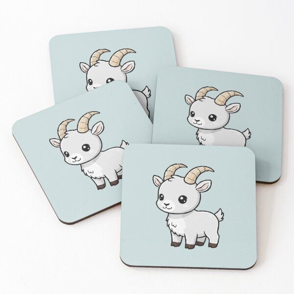 Item preview, Cute Baby Ibex Goat Cartoon With Big Eyes designed and sold by LightArt25.