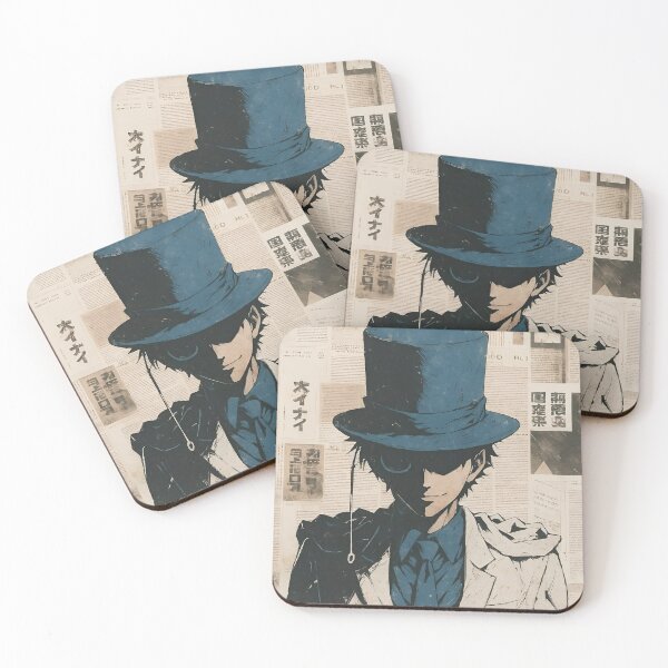 Item preview, Mysterious Gentleman in Vintage Top Hat – Noir Anime Style Art designed and sold by Dyan4.