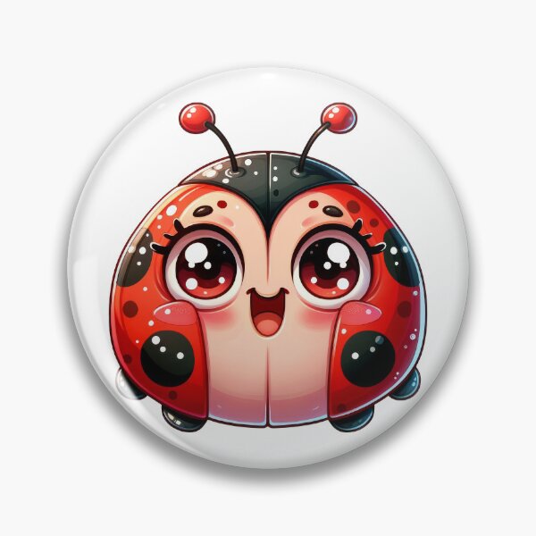 Item preview, Cute Kawaii Ladybug Sticker – Adorable Red & Black Insect Art designed and sold by LunaPixelStudio.