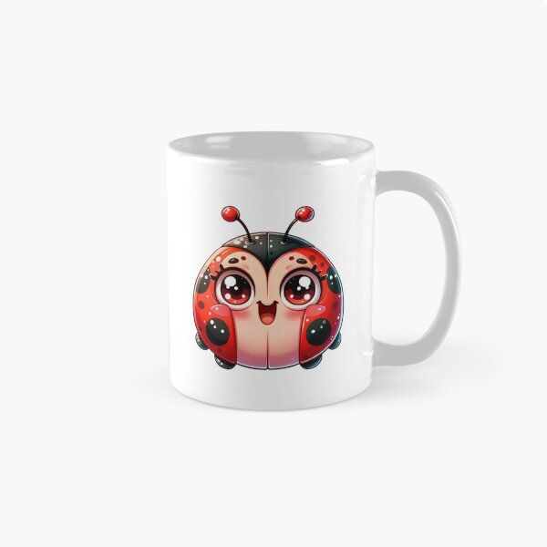 Item preview, Cute Kawaii Ladybug Sticker – Adorable Red & Black Insect Art designed and sold by LunaPixelStudio.
