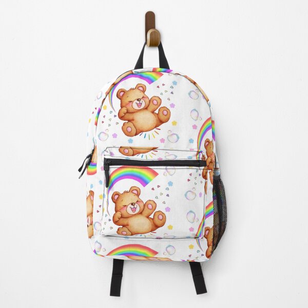 Item preview, Happy Teddy Bear with Rainbow – Cute Whimsical Kids Illustration designed and sold by Love3Happy.