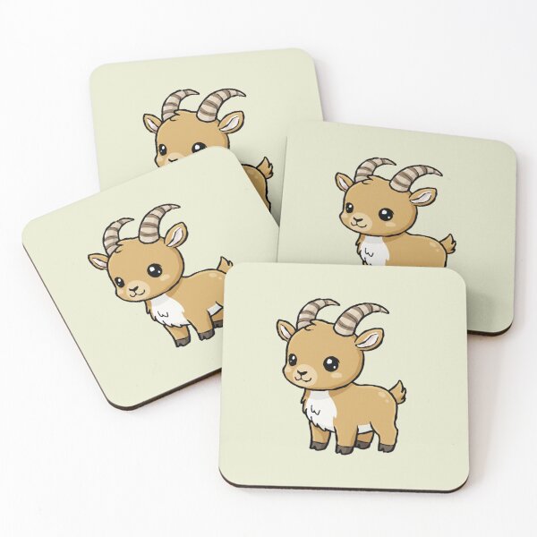 Item preview, Cute Baby Ibex Goat Cartoon With Big Eyes designed and sold by LightArt25.