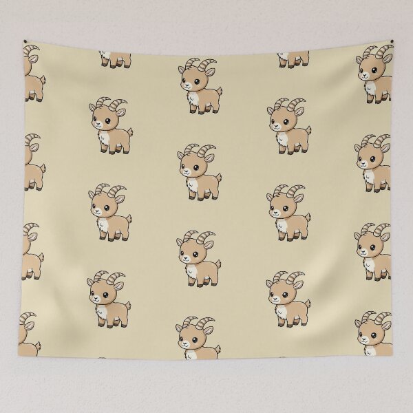Item preview, Cute Baby Ibex Goat Cartoon With Big Eyes designed and sold by LightArt25.