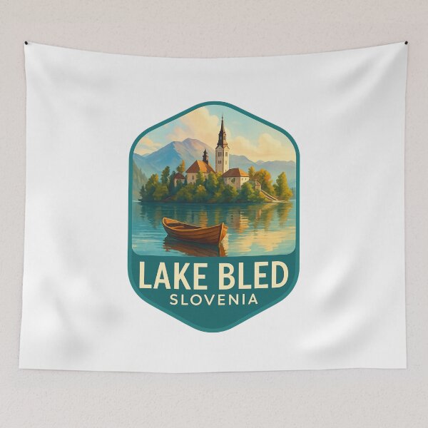 Item preview, Lake Bled Slovenia – Iconic Church Island and Julian Alps designed and sold by Aryabek.