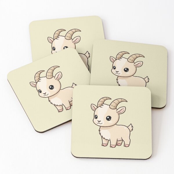 Item preview, Cute Baby Ibex Goat Cartoon With Big Eyes designed and sold by LightArt25.