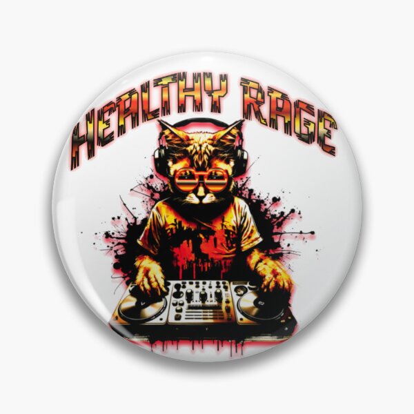Artikelvorschau, Cat Healthy Rage DJ Text Based entworfen und verkauft von DivineHaven.
