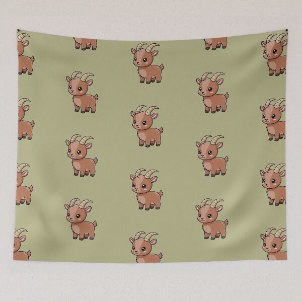 Item preview, Cute Baby Ibex Goat Cartoon With Big Eyes designed and sold by LightArt25.