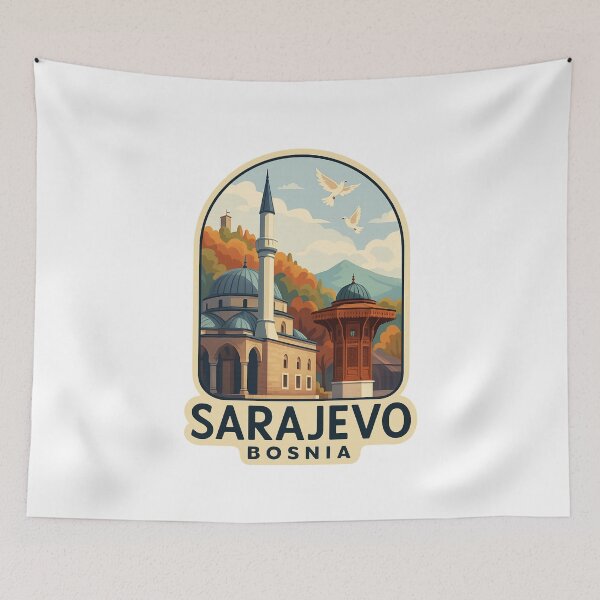 Item preview, Sarajevo Bosnia – Historic Sebilj Fountain in Baščaršija designed and sold by Aryabek.