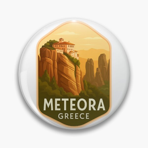 Item preview, Meteora Greece – Sunset Silhouettes of Monastic Cliffs designed and sold by Aryabek.