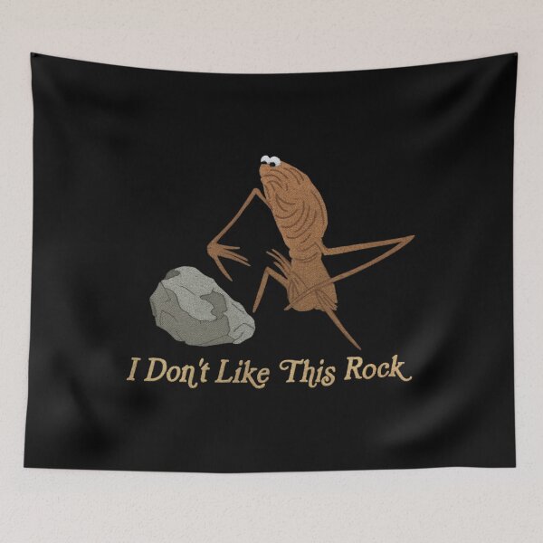 Item preview, Marcus The Worm Embroidered - I Don't Like This Rock, Weirdcore designed and sold by JayeAdorableCat.