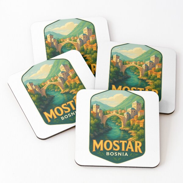 Item preview, Mostar Bosnia – Stari Most Arching Over the Neretva River designed and sold by Aryabek.