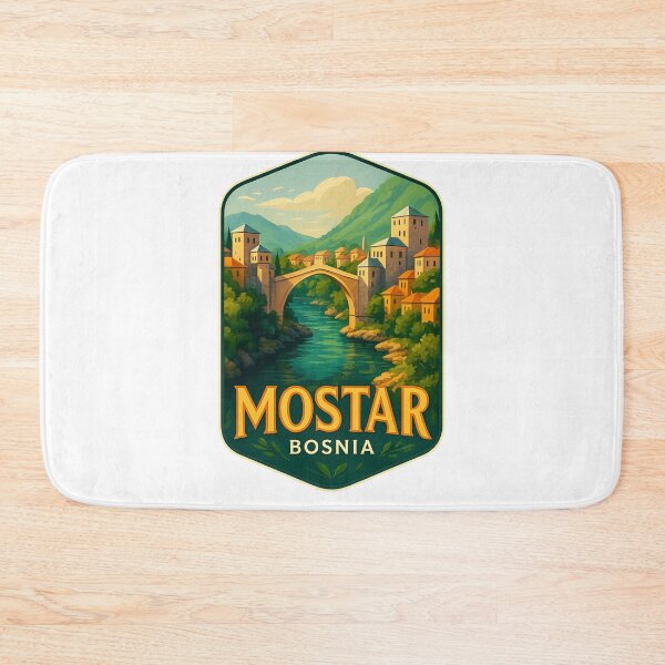 Item preview, Mostar Bosnia – Stari Most Arching Over the Neretva River designed and sold by Aryabek.