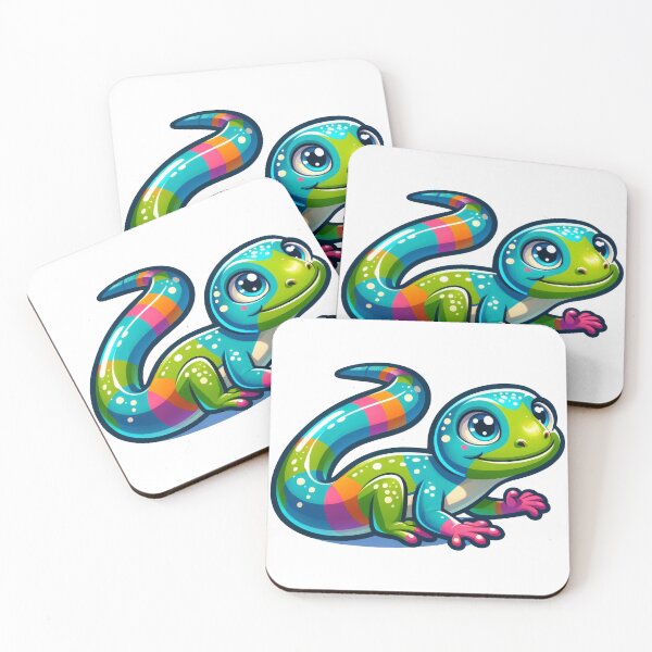 Item preview, Cute Rainbow Lizard Sticker – Colorful Kawaii Reptile Art designed and sold by LunaPixelStudio.