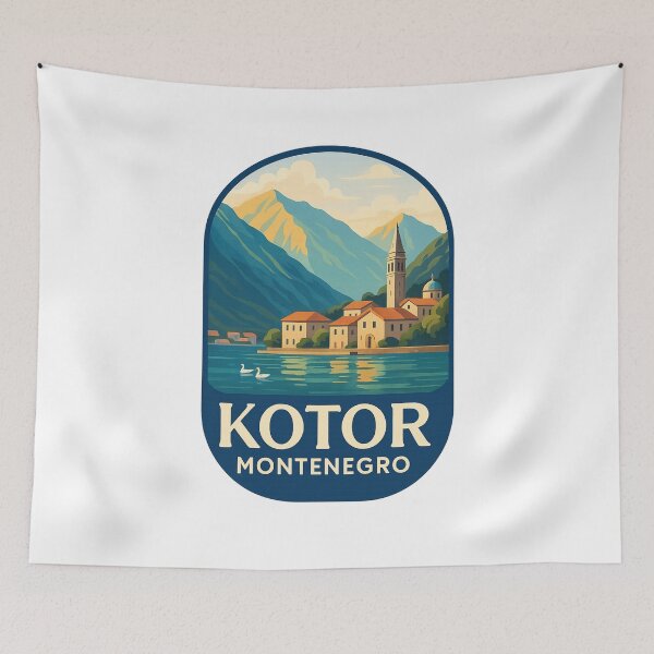 Item preview, Kotor Montenegro – Bay of Kotor with San Giovanni Fortress designed and sold by Aryabek.