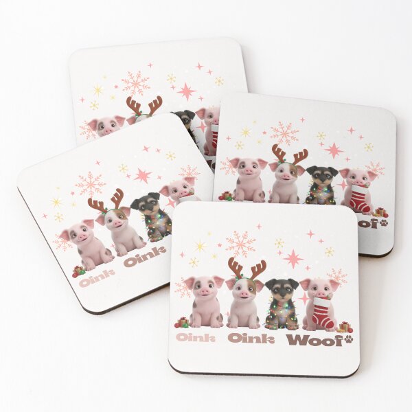 Item preview, Oink Oink Woof Christmas Puppy and Animal Friends designed and sold by HumTumMe.