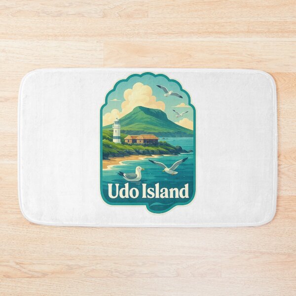 Item preview, Udo Island – Coastal Serenity with Lighthouse and Seabirds designed and sold by Aryabek.