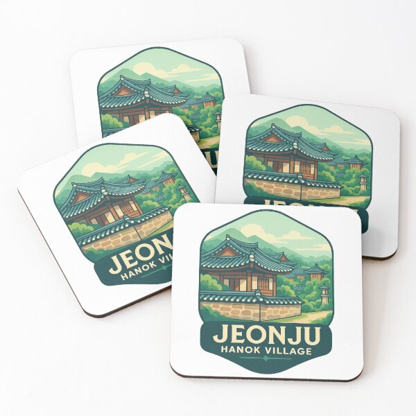 Item preview, Jeonju Hanok Village – Traditional Courtyard beneath Verdant Hills designed and sold by Aryabek.
