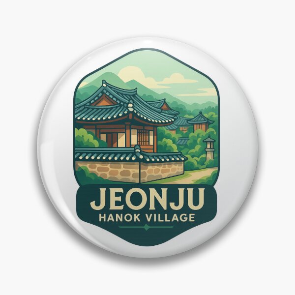 Item preview, Jeonju Hanok Village – Traditional Courtyard beneath Verdant Hills designed and sold by Aryabek.