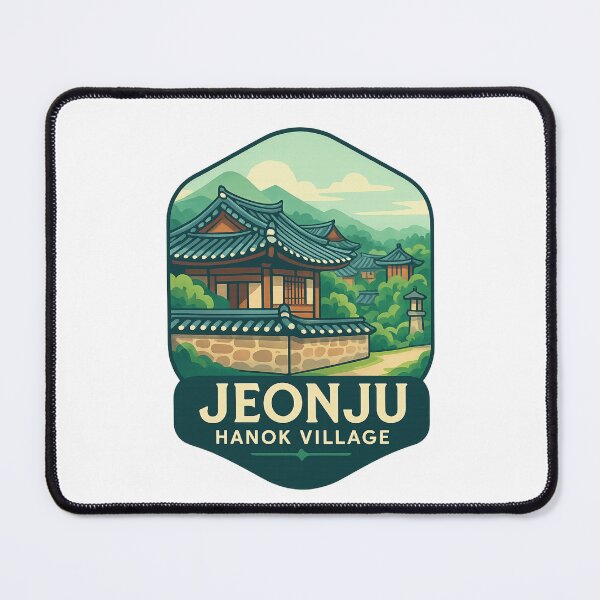 Item preview, Jeonju Hanok Village – Traditional Courtyard beneath Verdant Hills designed and sold by Aryabek.