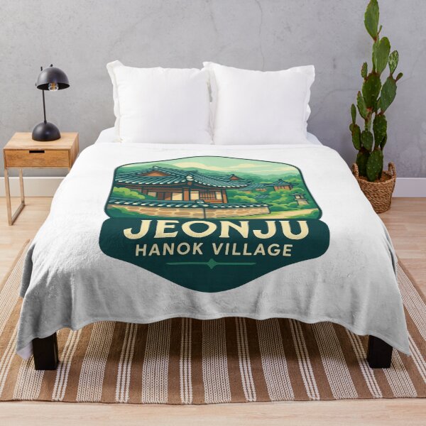 Item preview, Jeonju Hanok Village – Traditional Courtyard beneath Verdant Hills designed and sold by Aryabek.