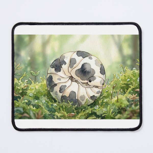 Item preview, Cute Dairy Cow Isopod (Porcellio laevis) - Watercolor Mossy Forest Art designed and sold by xMErCUrY03x.