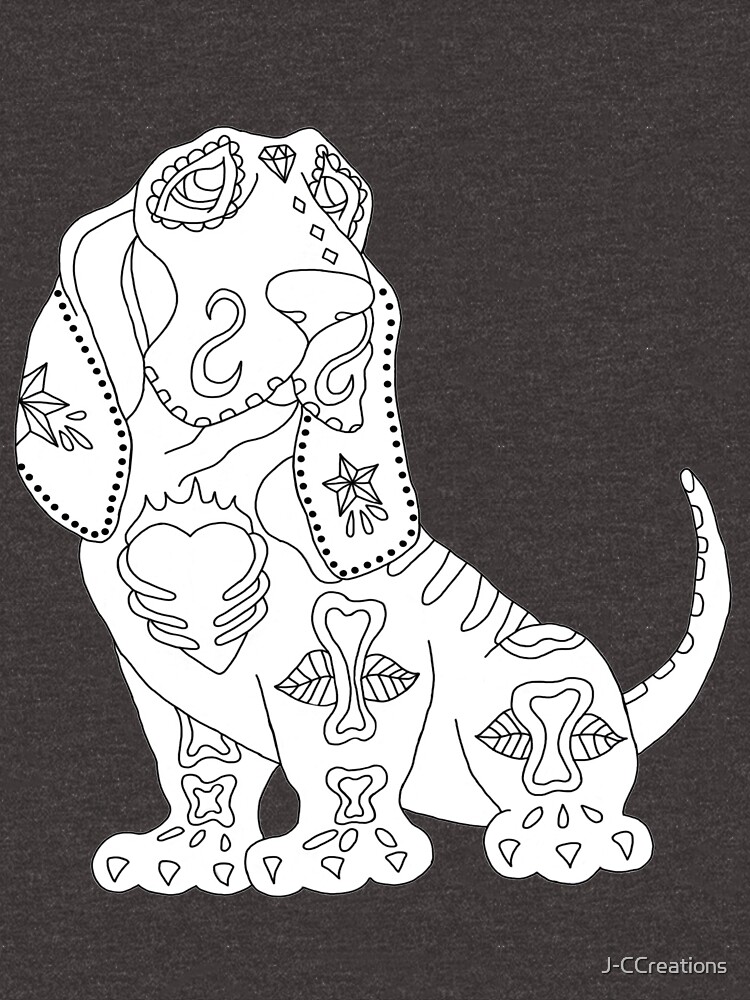 "Color Me Basset Hound Sugar Skull" Tshirt by JCCreations Redbubble