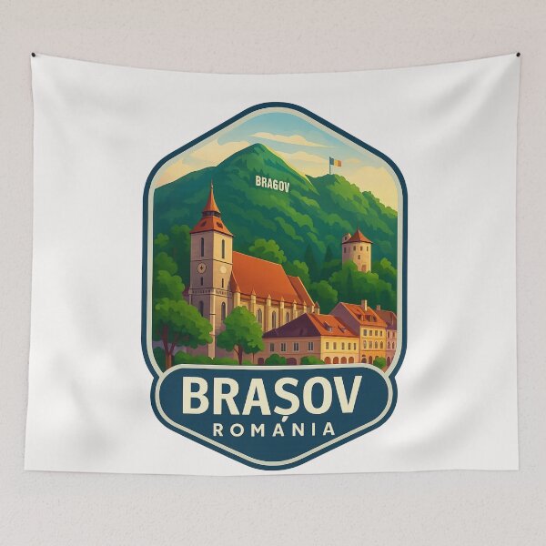 Item preview, Historic Brașov Romania – Black Church and Council Square designed and sold by Places On Earth.