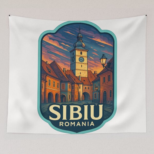 Item preview, Sibiu Romania – Historic Old Town at Sunset designed and sold by Places On Earth.