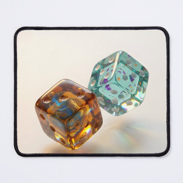 Item preview, Vector Dice Art Print – Modern Minimalist Abstract Poster | Colorful 3D Resin Dice Illustration designed and sold by AbstractAuraArt.
