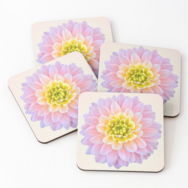 Item preview, Soft Pink Dahlia on Pastel Iridescent Gradient – Botanical Macro Flower designed and sold by Susarellis.