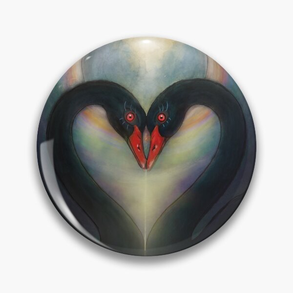 Item preview, Symmetrical black swans under a moonbow designed and sold by EricaVollmer.