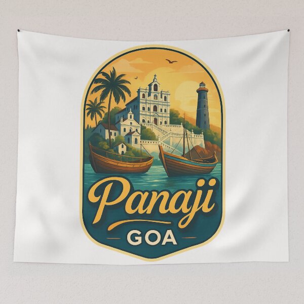 Item preview, Panaji Goa – Se Cathedral and Lighthouse at Sunset designed and sold by Places On Earth.