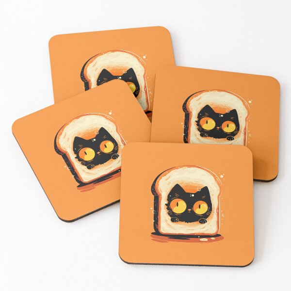 Item preview, Cute Toast Cat – Adorable Black Cat in Bread Slice Cartoon Design designed and sold by Windy-market.