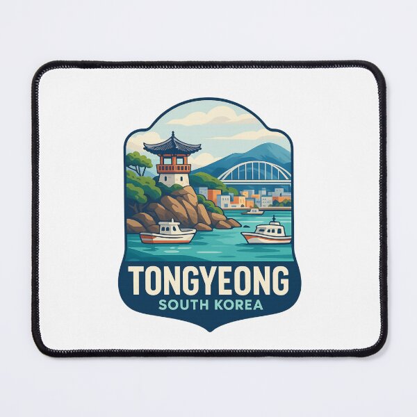 Item preview, Tongyeong South Korea – Coastal Pavilion and Bridge View designed and sold by Places On Earth.