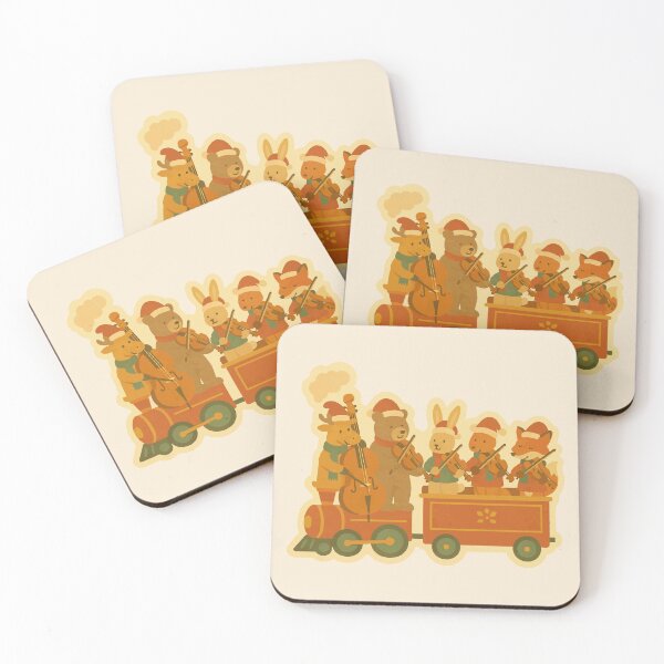 Item preview, Cute Christmas Train Orchestra – Holiday Animal Band Illustration designed and sold by Tiny Joy World.