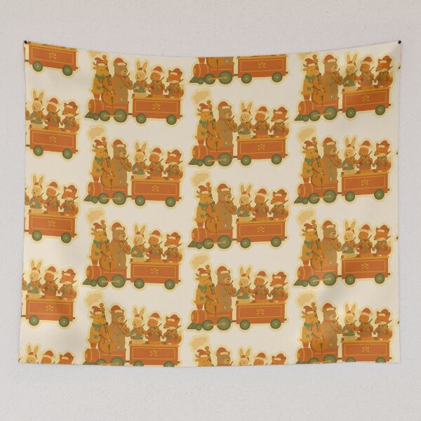 Item preview, Cute Christmas Train Orchestra – Holiday Animal Band Illustration designed and sold by Tiny Joy World.