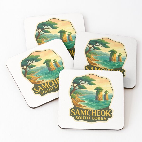 Item preview,  Samcheok South Korea – Twin Sea Stacks and Forested Coast designed and sold by Places On Earth.