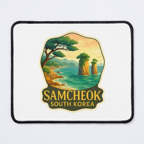 Item preview,  Samcheok South Korea – Twin Sea Stacks and Forested Coast designed and sold by Places On Earth.