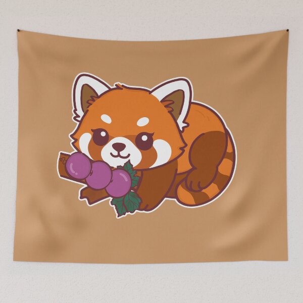 Item preview, Cute Red Panda with Grapes designed and sold by BGMeYou.