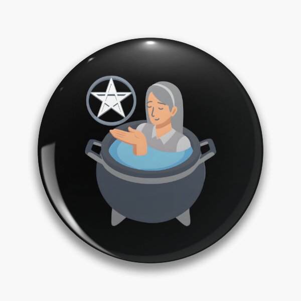 Item preview, Woman In A Cauldron With Pentagram designed and sold by GrassThorn.