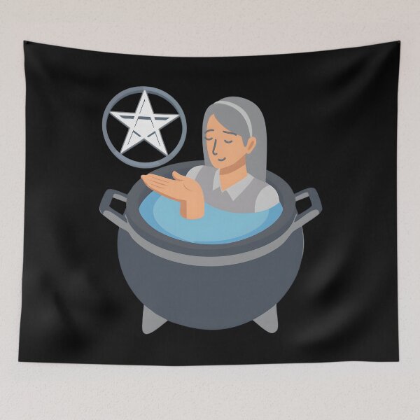Item preview, Woman In A Cauldron With Pentagram designed and sold by GrassThorn.