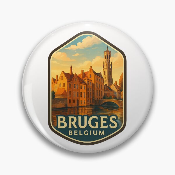 Item preview,  Bruges Belgium – Canal Bridge and Belfry Skyline designed and sold by Places On Earth.