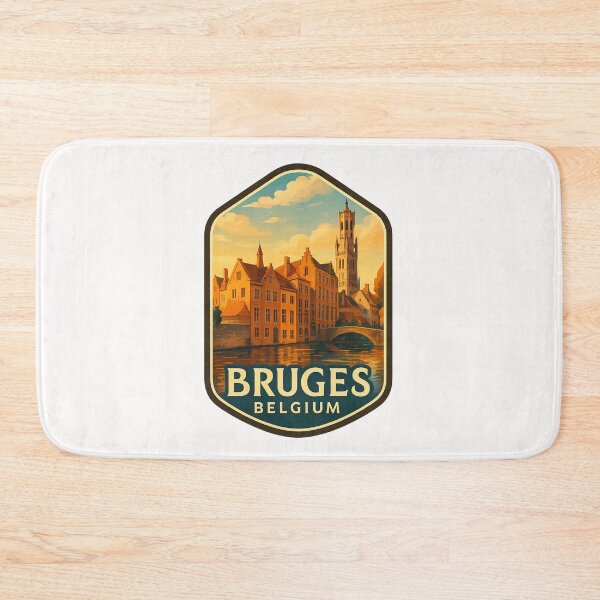 Item preview,  Bruges Belgium – Canal Bridge and Belfry Skyline designed and sold by Places On Earth.