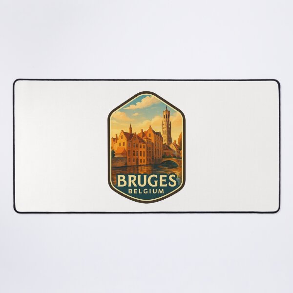 Item preview, Bruges Belgium – Canal Bridge and Belfry Skyline designed and sold by Places On Earth.