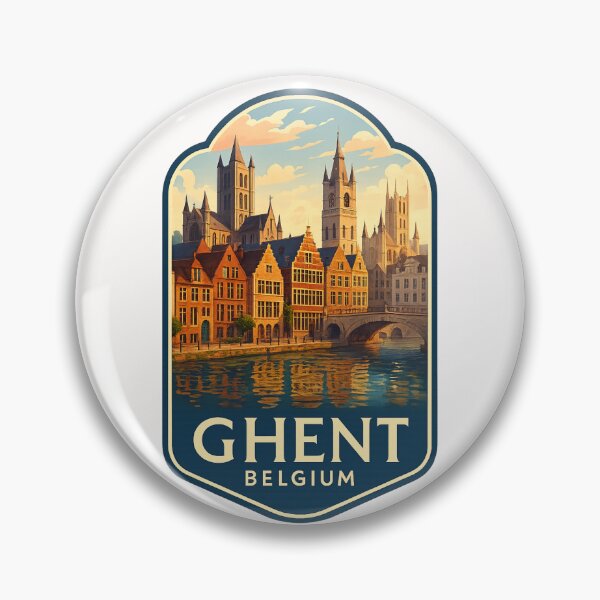 Item preview,  Ghent Belgium – St. Nicholas Church and Leie River Embankment designed and sold by Places On Earth.