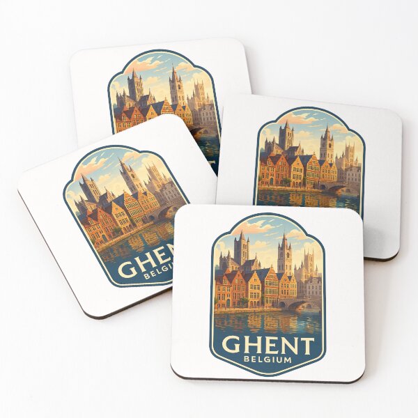 Item preview,  Ghent Belgium – St. Nicholas Church and Leie River Embankment designed and sold by Places On Earth.