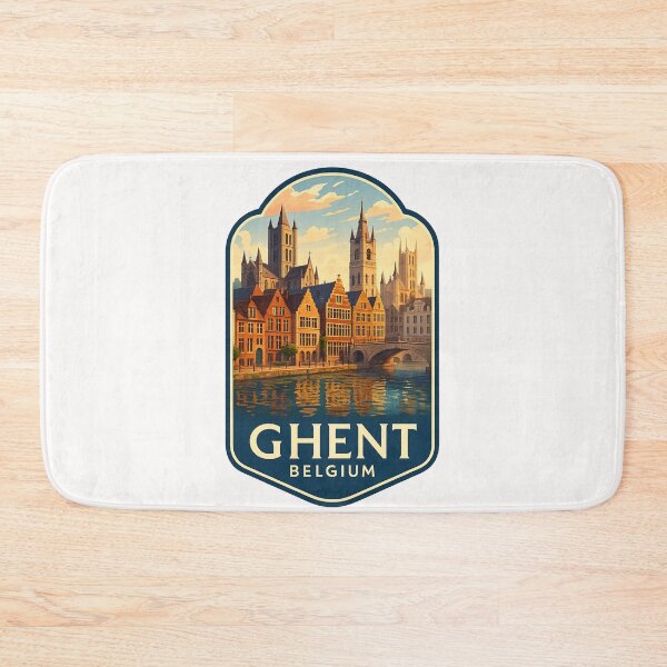 Item preview,  Ghent Belgium – St. Nicholas Church and Leie River Embankment designed and sold by Places On Earth.